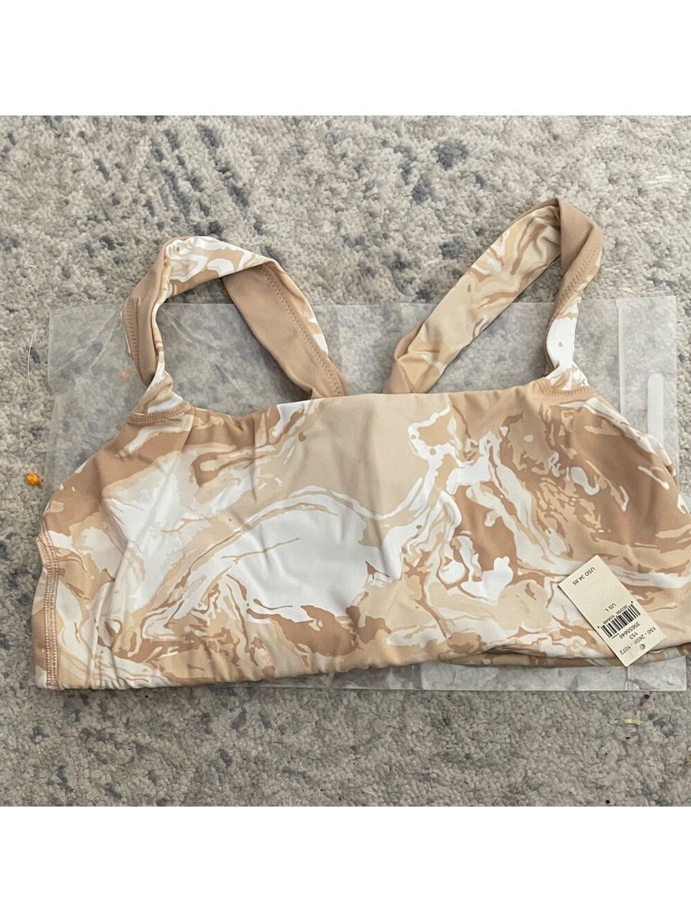 Bra Sports-Stylish Beige and White Women's